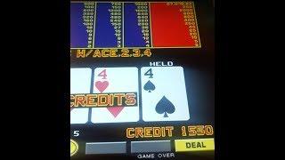 Video Poker Progressive@Bellagio Bar~Four4's+3 ~$1,500.00 CASH OUT