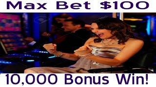 •Huge Casino Video Slot Max Bet $100 Per Spin $10,000 Bonus Win Wolf Run, Wild Aztec Handpay Jackpot