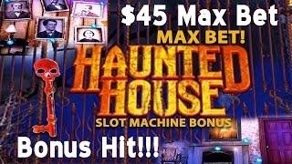 •$1 Haunted House Slot $45 Max Bet Bonus Hit! High Limit Vegas Casino Video Slots Handpay Jackpot • 