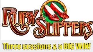 BIG WIN! RUBY SLIPPERS SLOT MACHINE-3 sessions
