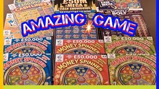 Here's MEGA Scratchcard Game..FANTASTIC..MONEY SPINERS.£50M Cash Showdown..CASH LINES..CASH BOLT