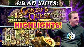 Gonzo's Megaways Slot Quads - 5 Bonuses with INSANE WIN! - BIG CASHOUT!