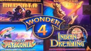 WONDER 4 ~ INDIAN DREAMING ~ BUFFALO GOLD ~ Live Slot Play @ San Manuel