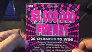 $3,000,000 Frenzy  Lottery ticket from New York lottery .. Scratch off