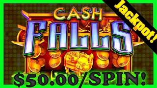 Saved By THE LAST $50.00 SPIN On Cash Falls Slot Machine! ⋆ Slots ⋆ JACKPOT HAND PAY!