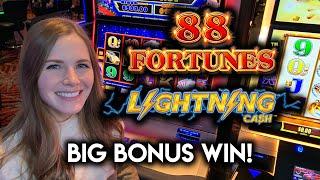BIG BONUS WIN! Lightning Cash Slot Machine!!