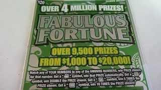 Fabulous Fortune - $20 Illinois Lottery Instant Ticket Scratchcard Video