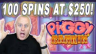 • HUGE $250 BET$! • 100 Spins on Lock It Link Piggy Bankin' •My Biggest Loss! | The Big Jackpot