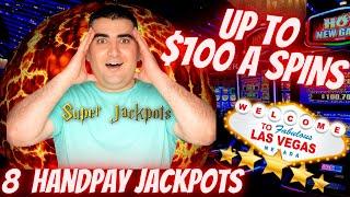 Up To $100 A Spin Slot Play & 8 HANDPAY JACKPOTS On High Limit Slot Machines During LIVE STREAM