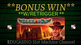 •BOOK OF RA•HUGE WIN • BONUS W/RETRIGGER•10C• By GAMINATOR