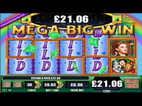 £457.50 MEGA BIG WIN (508 X STAKE) ON WIZARD OF OZ™ SLOT GAME AT JACKPOT PARTY®