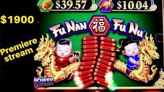 •PREMIERE STREAM !! $1900 Live Slot Play |  Fu-Nan Fu-Nu Slot  | Whales of Cash Deluxe |Mighty Cash