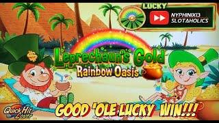 New Game Leprechaun's Gold Rainbow Oasis Slot BIG Bonus WIN!!