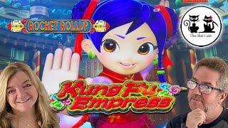 THIS KUNG FU EMPRESS SLOT MACHINE IS ON FIRE! BONUSES, BAG BONUS AND ROCKET ROLLUP FOR THE WIN!