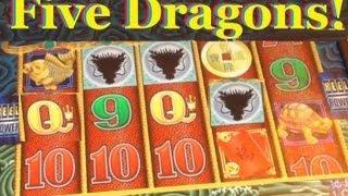 5 Dragons Slot Machine Bonus Retriggers And Free Spins! BIG WIN! ~ Aristocrat (Five Dragons)