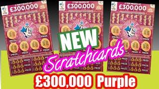 •NEW Scratchcards•.£300,000 Purple..Merry Millions.Bee Lucky..Triple Jackpot•