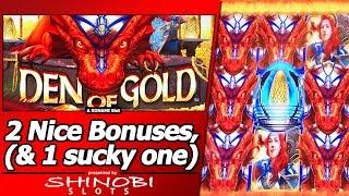 Den of Gold Slot - First Look, 2 Nice Bonuses and One Sucky One