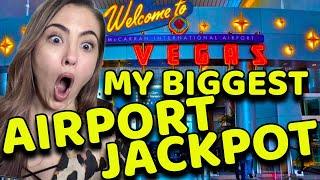 MAJOR JACKPOT + MY BIGGEST JACKPOT EVER at the Las Vegas AIRPORT!!