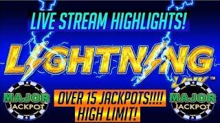 •️ My 1st LiveStream Highlights! 100+ JACKPOTS AND A $10k+ Jackpot! HIGH LIMIT LIGHTNING LINK  •️•️