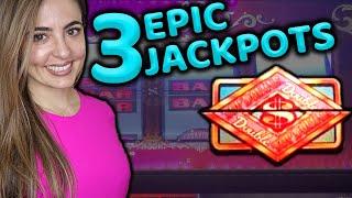 3 EPIC JACKPOTS on Double TOP DOLLAR in Las Vegas!