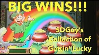 BIG WINS!!! LIVE PLAY and Bonuses on Gettin' Lucky Slot Machine