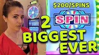 OMG $200 SPINS & My BIGGEST JACKPOTS EVER on WHEEL OF FORTUNE Slot Machine In VEGAS