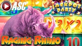 •JACKPOT PARTY CASINO FRIDAY!• RAGING RHINO (SG/WMS) •SLOT GAME REVIEW•