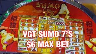 VGT CLASSIC SUMO 7'S SLOT $6 MAX BET LIVE PLAY !!! @RIVER SPIRIT CASINO TULSA OK !!!