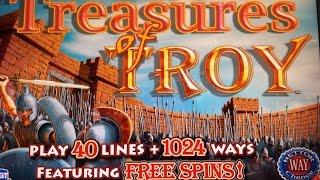IGT Treasures of Troy - BONUS WIN - Free Games w/re-trigger
