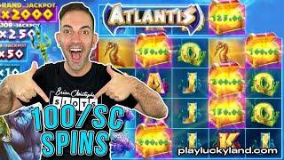 I CAN'T BELIEVE I DID 100/SC SPIN AND GOT THE BONUS ON ATLANTIS!!  ⋆ Slots ⋆ PlayLuckyLand.com