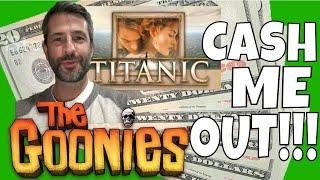 CASH ME OUT at the MIRAGE! Goonies and Titanic slots were loose!