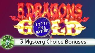 5 Dragons Gold slot machine with 3 Mystery Choice Bonuses