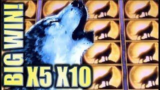 •BIG WOLF WIN!• TIMBER WOLF & SILVER WOLF •Slot Machine Bonus (Aristocrat)