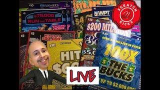 Live ** -  Scratching $280 in MA, NJ, CT and NY Lottery