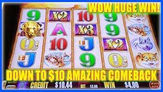 WOW HUGE WIN DOWN TO $10! WIFE MAKES A COME BACK BUFFALO GOLD SLOT MACHINE