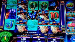 Wonder Wizard Slot Machine Bonus - 10 Free Games with Stacked Wilds + Multipliers - Nice Win