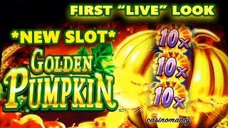 *NEW* GOLDEN PUMPKIN SLOT - First "LIVE" Look - Slot Machine Bonus