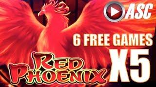 *BIG WIN!* RED PHOENIX | 6 FREE GAMES X5 PAY - Slot Machine Bonus (Bally)