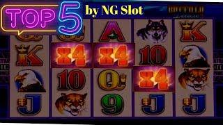 Top 5 JACKPOTS In 2018 By NG |Buffalo Deluxe|5 Treasures|  5 Frogs| Lightning Link|More More Chilli