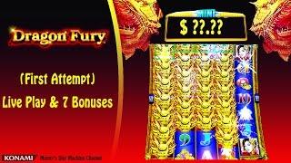 New Slot !!! ( First Attempt ) Konami - Dragon Fury : Live Play and 7 Bonuses