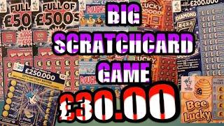 BIG Scratchcards Game-3....£30,00.Diamond 7s.Full £500s.Wonderlines..Lucky Bonus.B-Lucky.