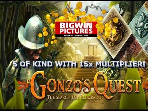 Gonzo's Quest - 5 Of Kind With 15x!