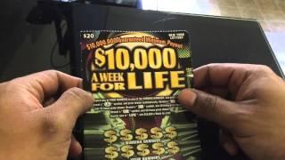$10,000 a week for life scratch off