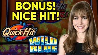 Quick Hit Fever BONUS! Quick Hit Wild Blue Slot Machine! Nice Hit!