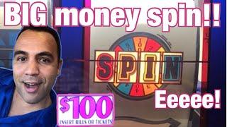 $100 WHEEL of FORTUNE SPIN!  JACKPOT HANDPAY!!! ••