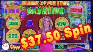 Bravo⋆ Slots ⋆ High Limit Wheel of Fortune Cash Link Slot $37.50 A Spin JACKPOT HANDPAY 赤富士スロット 高額スロット