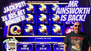 I am BACK! High Limit JACKPOT on THUNDER CASH! Ainsworth Slot Machine!