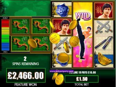 £2897.50 MEGA BIG WIN (1932X STAKE) ON BRUCE LEE™ ONLINE SLOT AT JACKPOT PARTY®