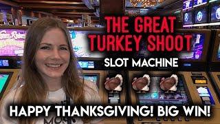 HAPPY THANKSGIVING! BIG WIN on TURKEY SHOOT! Slot Machine!! 40 Free Spins! 11X Multiplier!!!