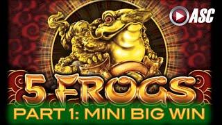 5 FROGS | Aristocrat - PART 1 of 2: Mini Big Win! Super Feature Slot Machine Bonus